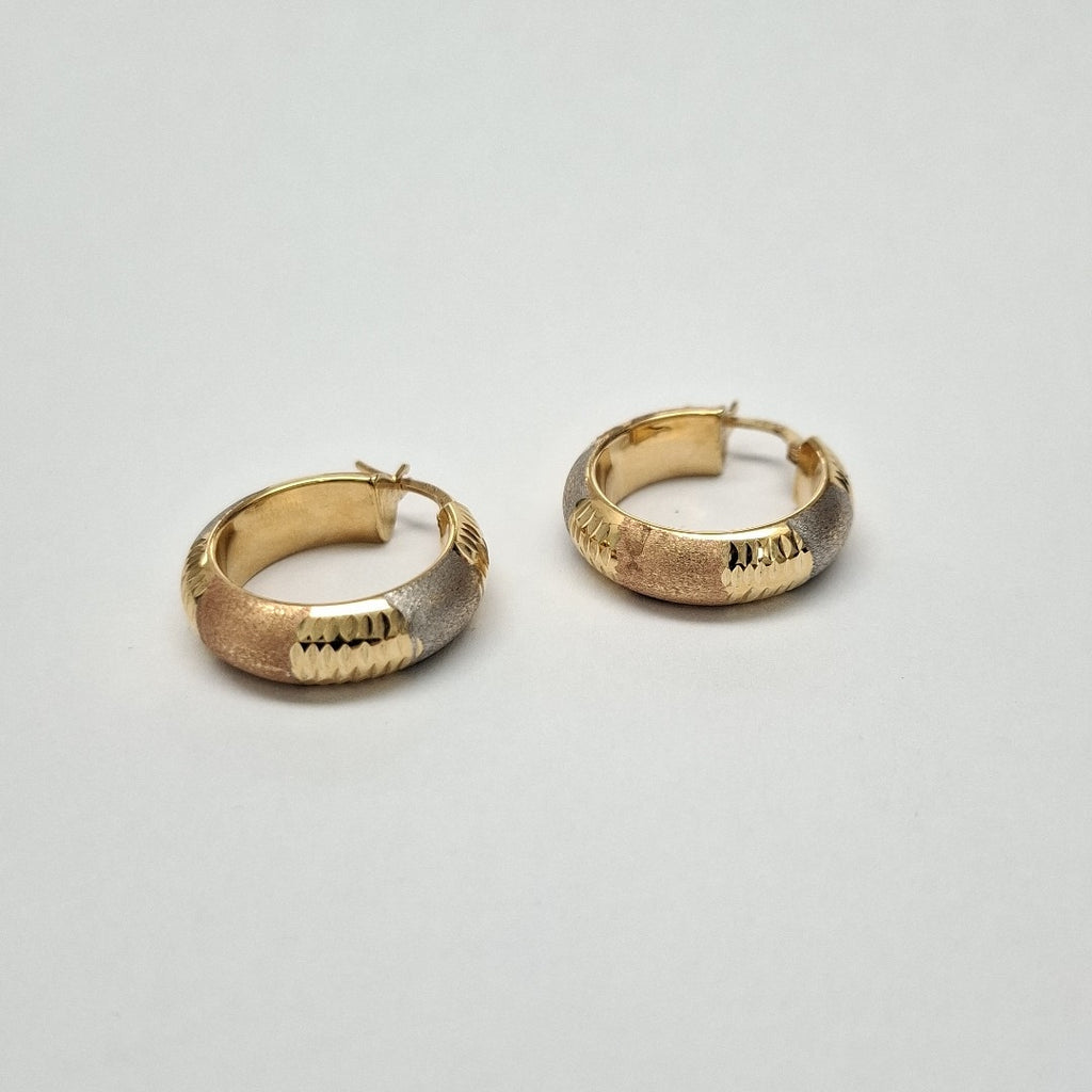 ARRACADAS PAR ORO, ORO COMBINADO 14 K 3.2 GRMS (SEMINUEVO)