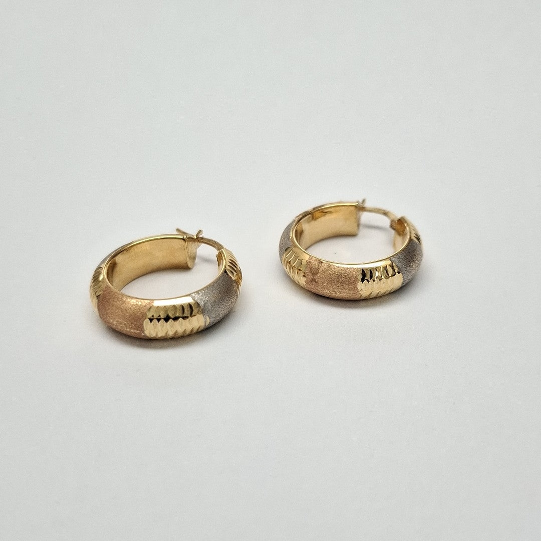 ARRACADAS PAR ORO, ORO COMBINADO 14 K 3.2 GRMS (SEMINUEVO)