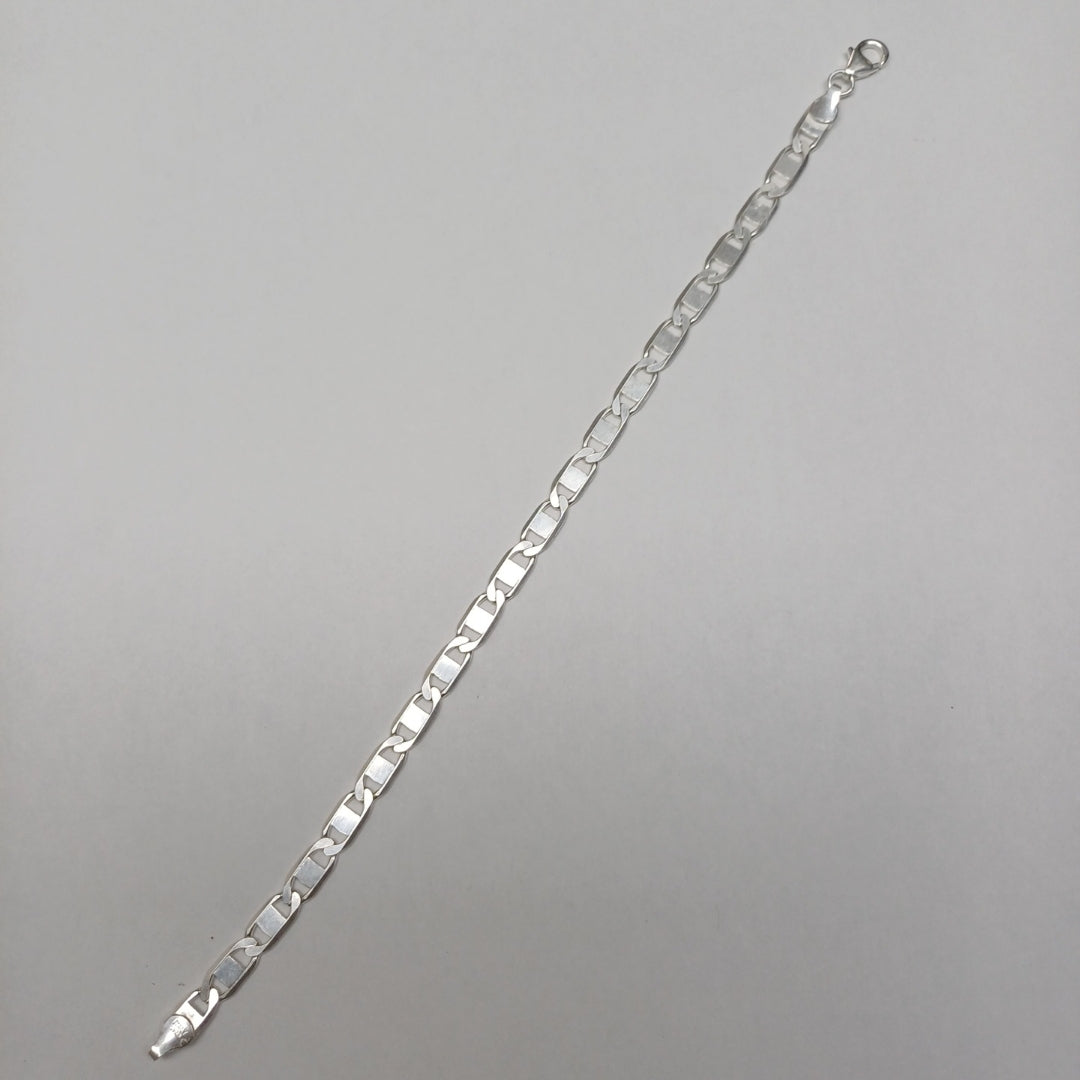 PULSERA TEJIDO ESPEJO PLATA .925 21 CM 7.8 GR (NUEVO)