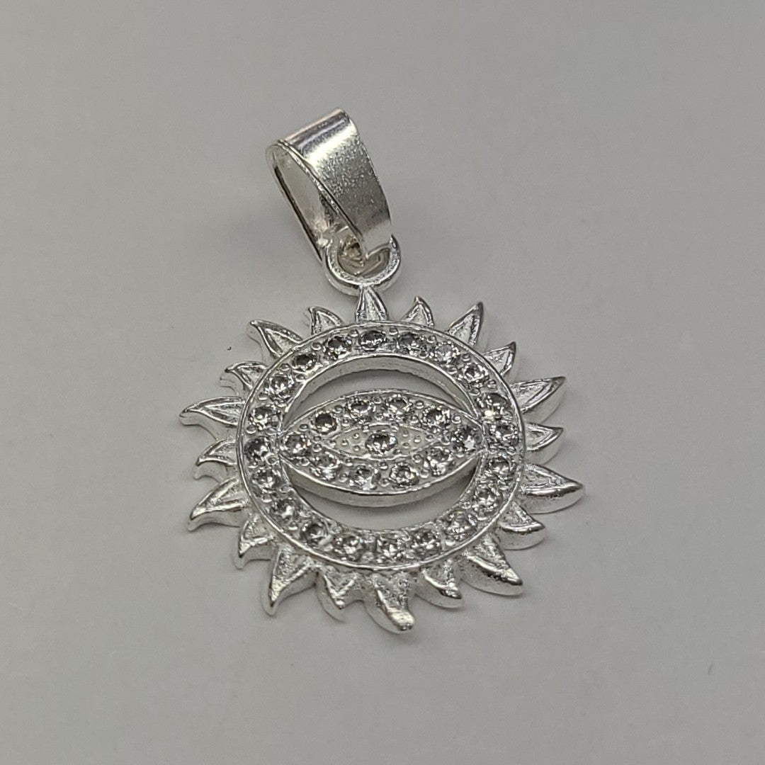 DIJE OJO MAGICO CON CIRCONIAS PLATA .925 2 GR (NUEVO)
