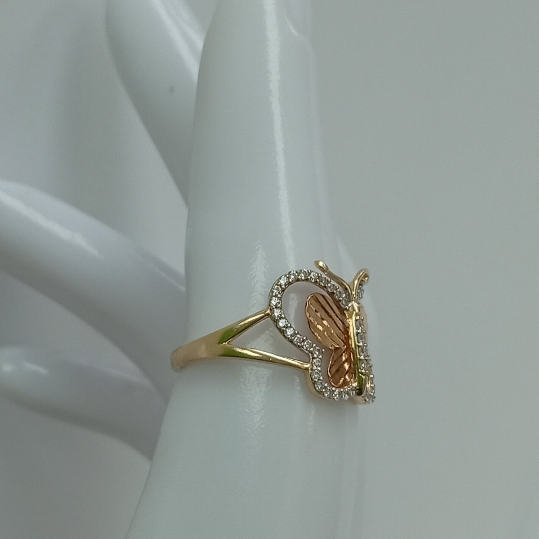 ANILLO ORO COMBINADO 10 K 2.1 GRMS (SEMINUEVO)