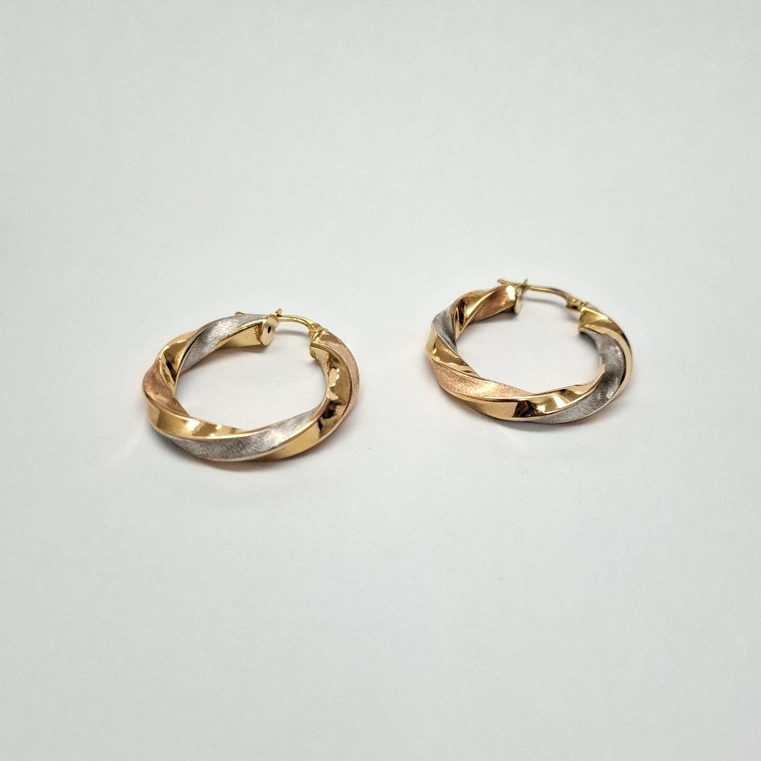 ARRACADAS PAR ORO COMBINADO 14 K 3,00 GRMS (SEMINUEVO)