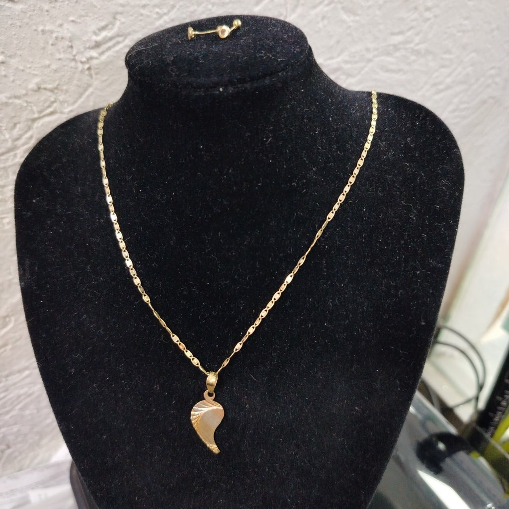 CADENA, DIJE ORO COMBINADO 10 K 2.5 GRMS (SEMINUEVO)