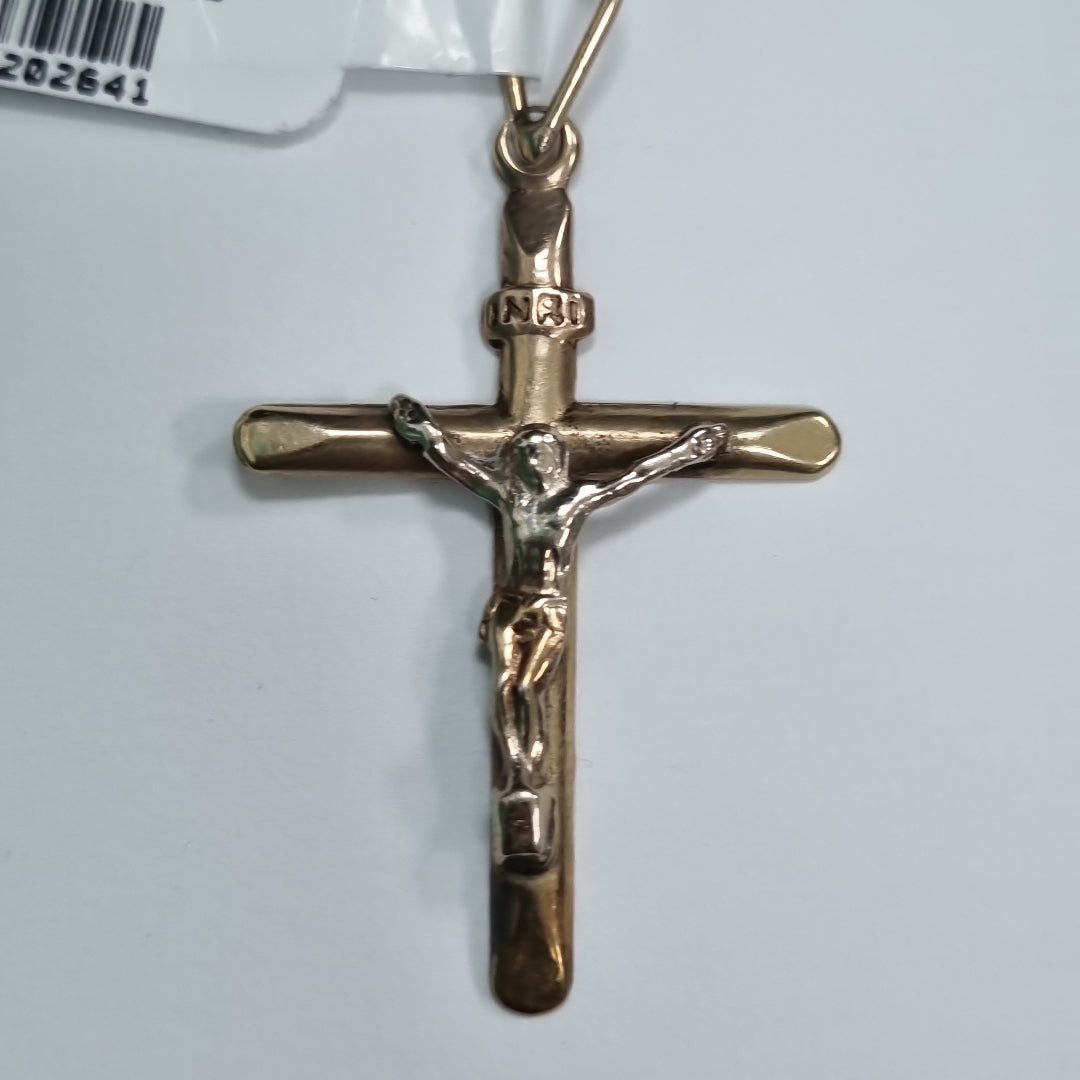 CRUCIFIJO ORO, ORO COMBINADO 10 K 1.5 GRMS (SEMINUEVO)