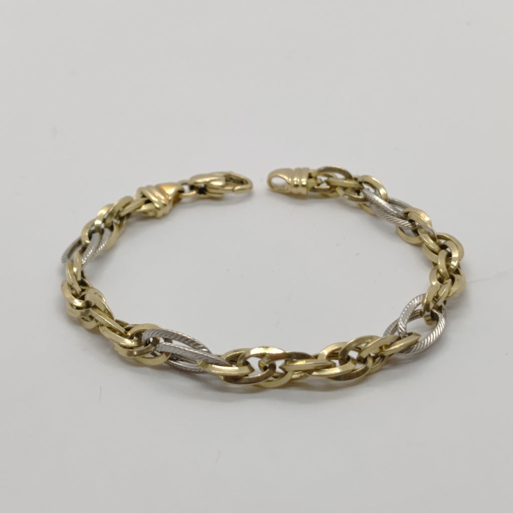 PULSERA ORO COMBINADO 14 K 9.3 GRMS (SEMINUEVO)