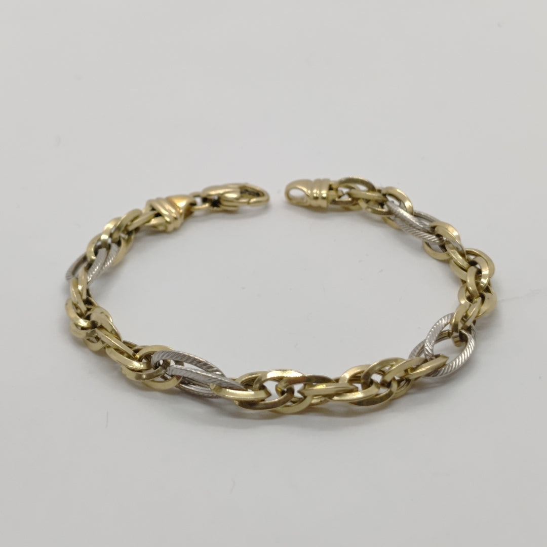 PULSERA ORO COMBINADO 14 K 9.3 GRMS (SEMINUEVO)