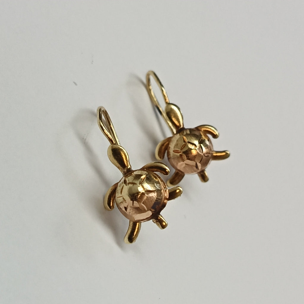 ARETES PAR ORO COMBINADO 14 K 1,10 GRMS (SEMINUEVO)