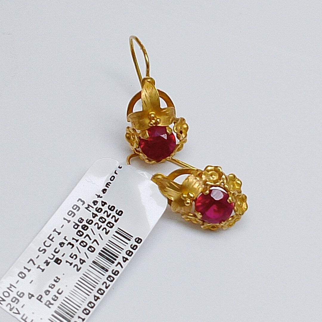 ARETES PAR ORO 18 K 2.3 GRMS (SEMINUEVO)