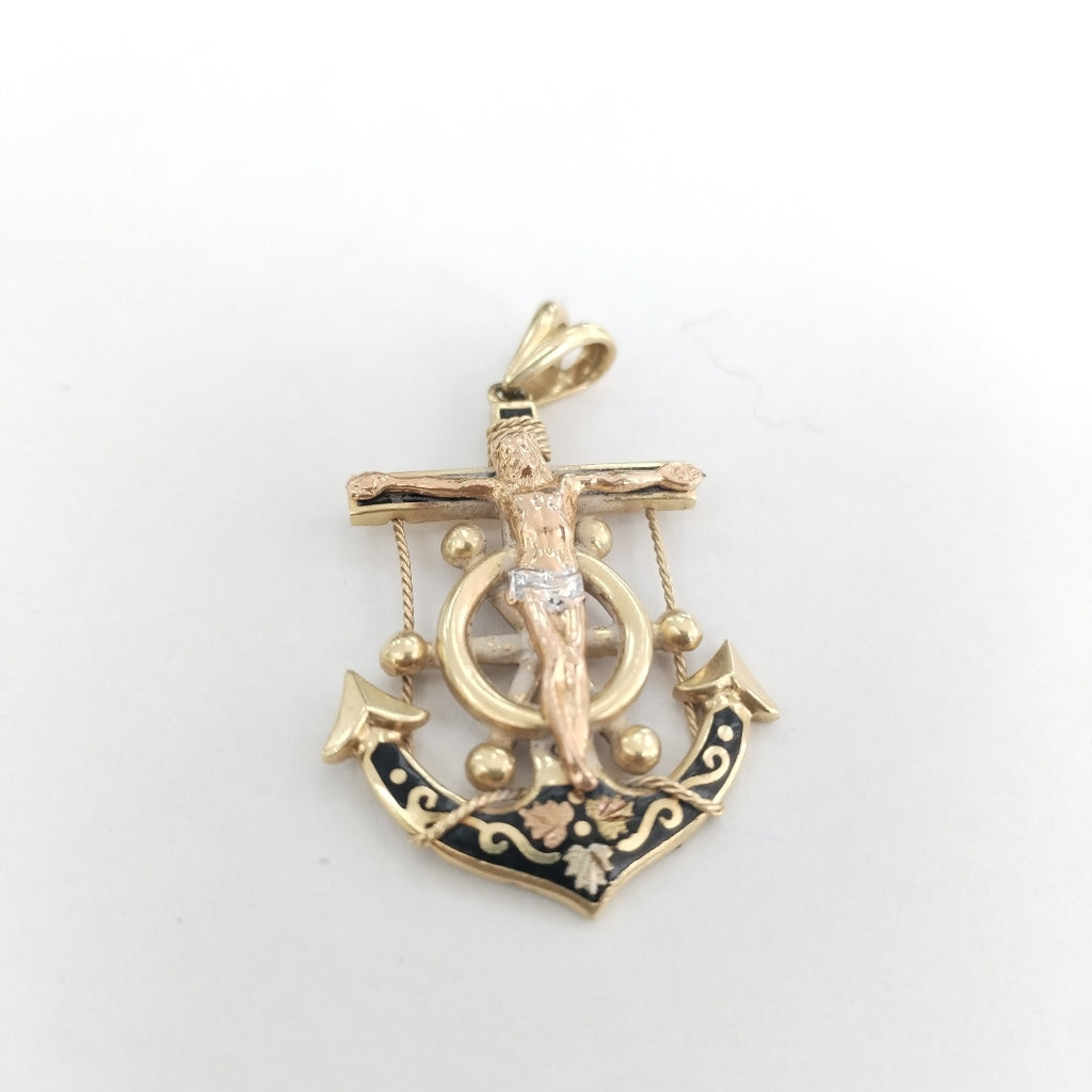 CRISTO EN ANCLA ORO 14 K 6,20 GRMS (SEMINUEVO)