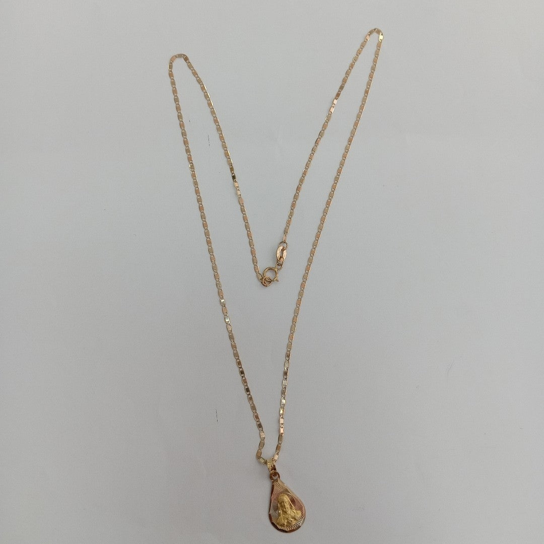 CADENA, MEDALLA RELIGIOSA ORO 10 K 2.4 GRMS (SEMINUEVO)