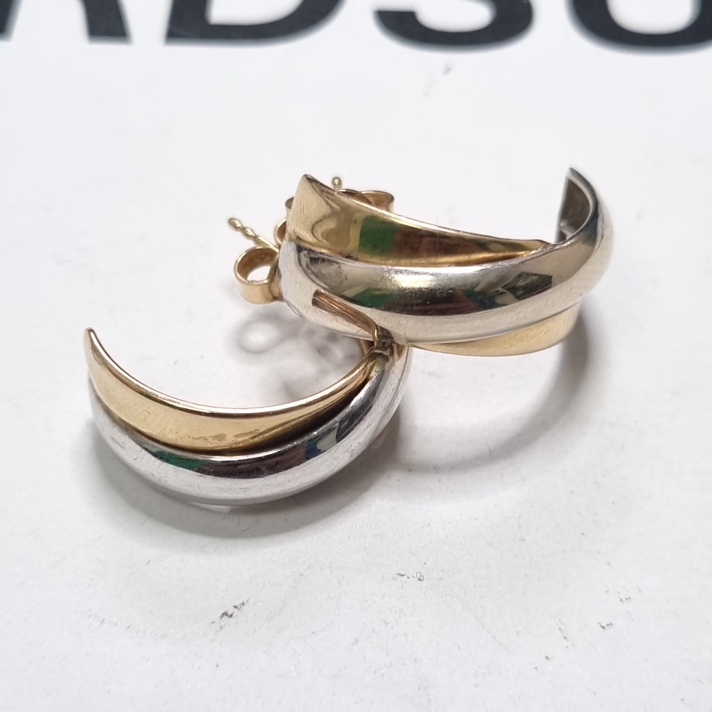 ARETES PAR ORO COMBINADO 14 K 4.6 GRMS (SEMINUEVO)