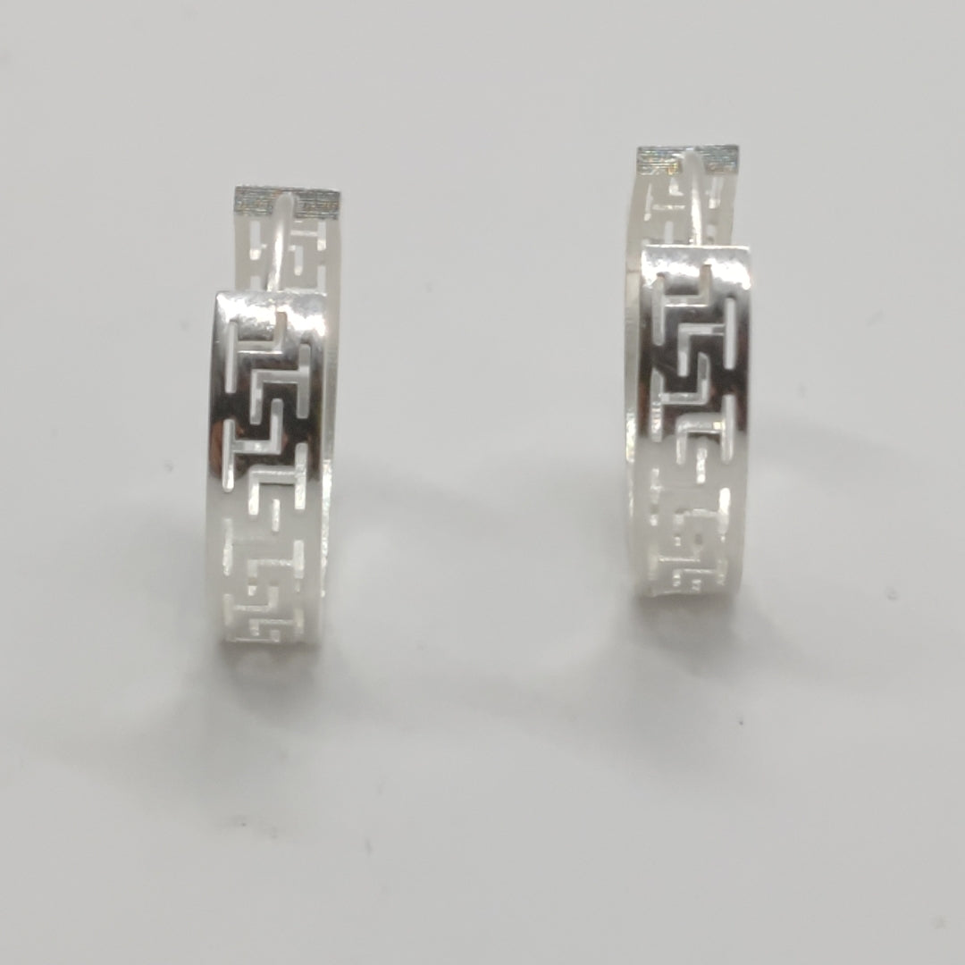 ARETES ARRACADAS GRECAS PLATA .925 4.13 GR (NUEVO)