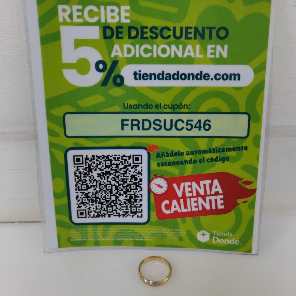 ARGOLLA ORO 14 K 2.2 GRMS (SEMINUEVO)