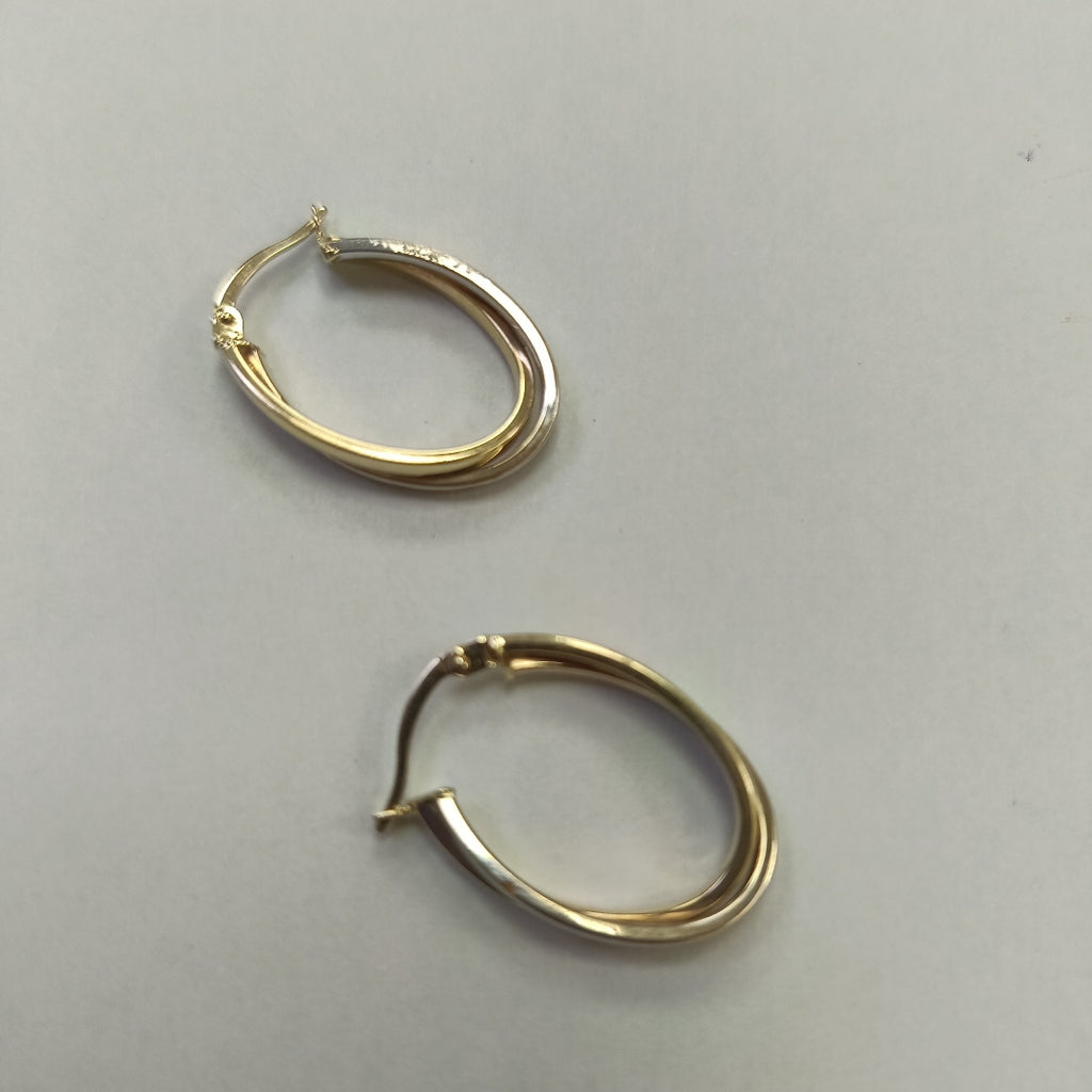 ARRACADAS PAR ORO COMBINADO 14 K 2,20 GRMS (SEMINUEVO)