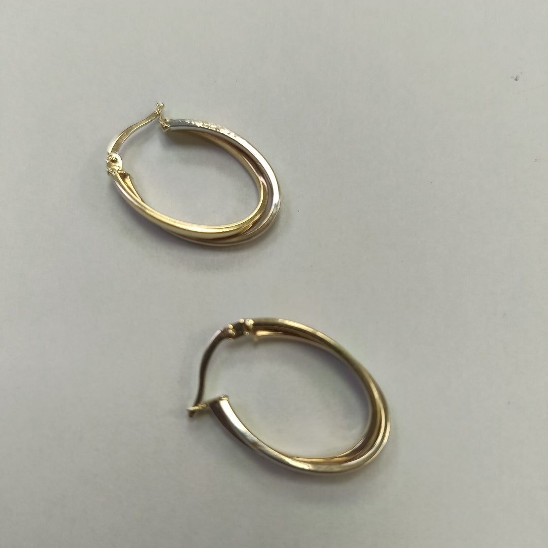 ARRACADAS PAR ORO COMBINADO 14 K 2,20 GRMS (SEMINUEVO)