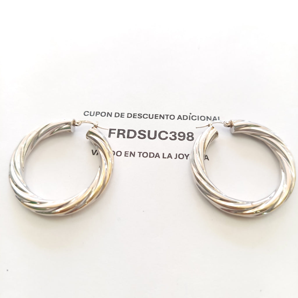 ARRACADAS PAR ORO BLANCO 14 K 6,00 GRMS (SEMINUEVO)