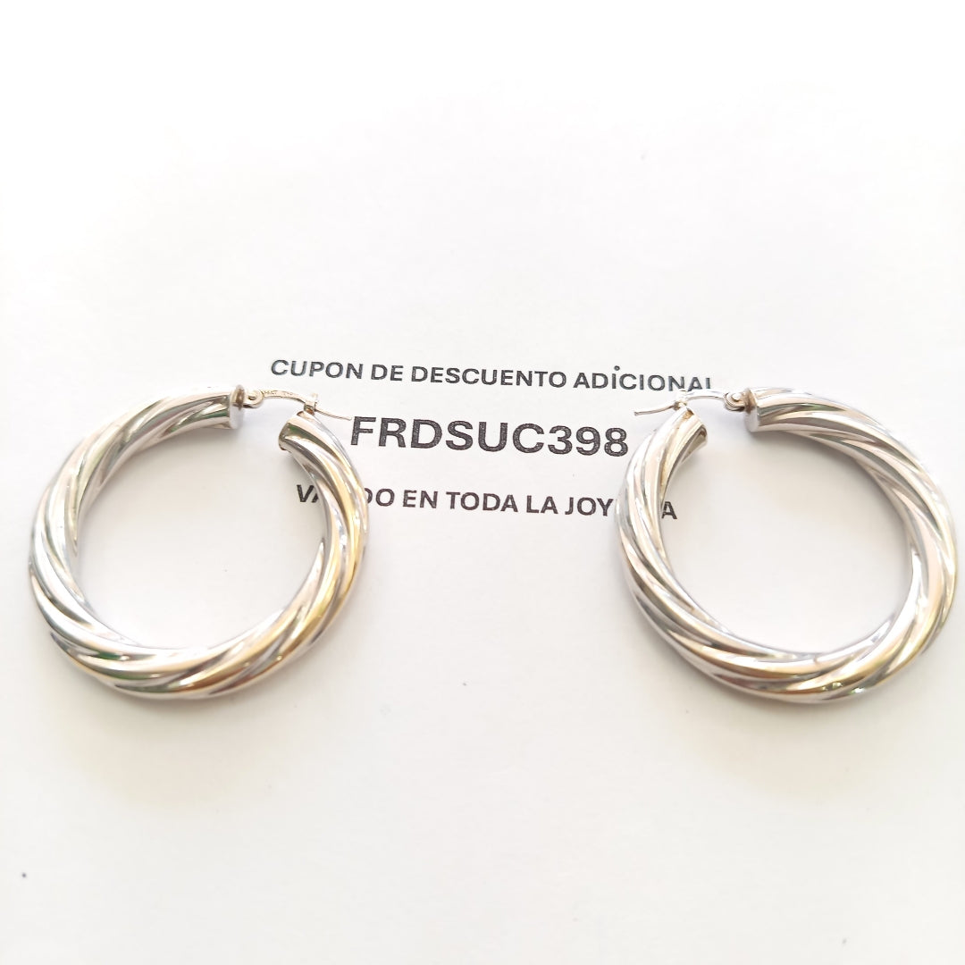 ARRACADAS PAR ORO BLANCO 14 K 6,00 GRMS (SEMINUEVO)