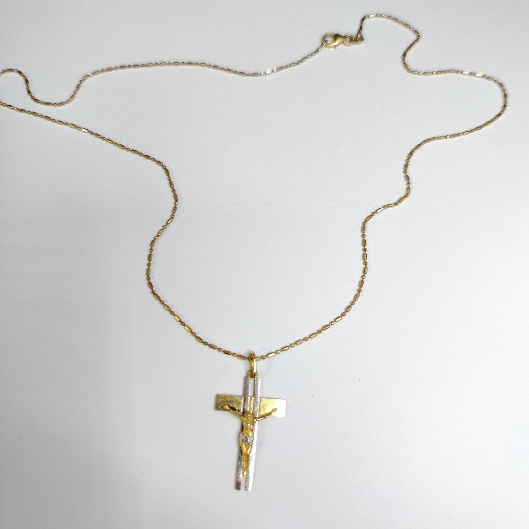 CADENA, CRUCIFIJO ORO 14 K 4.8 GRMS (SEMINUEVO)
