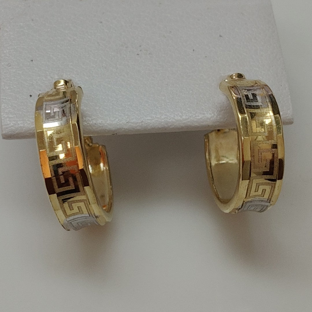 ARRACADAS PAR ORO, ORO COMBINADO 14 K 1.8 GRMS (SEMINUEVO)