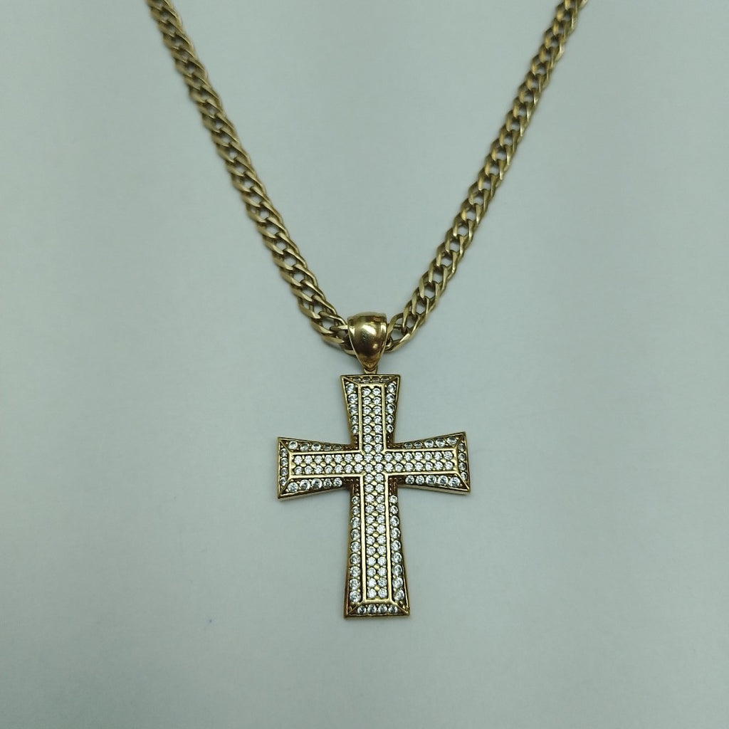 CADENA, CRUZ, DIJE ORO 8 K 20.5 GRMS (SEMINUEVO)