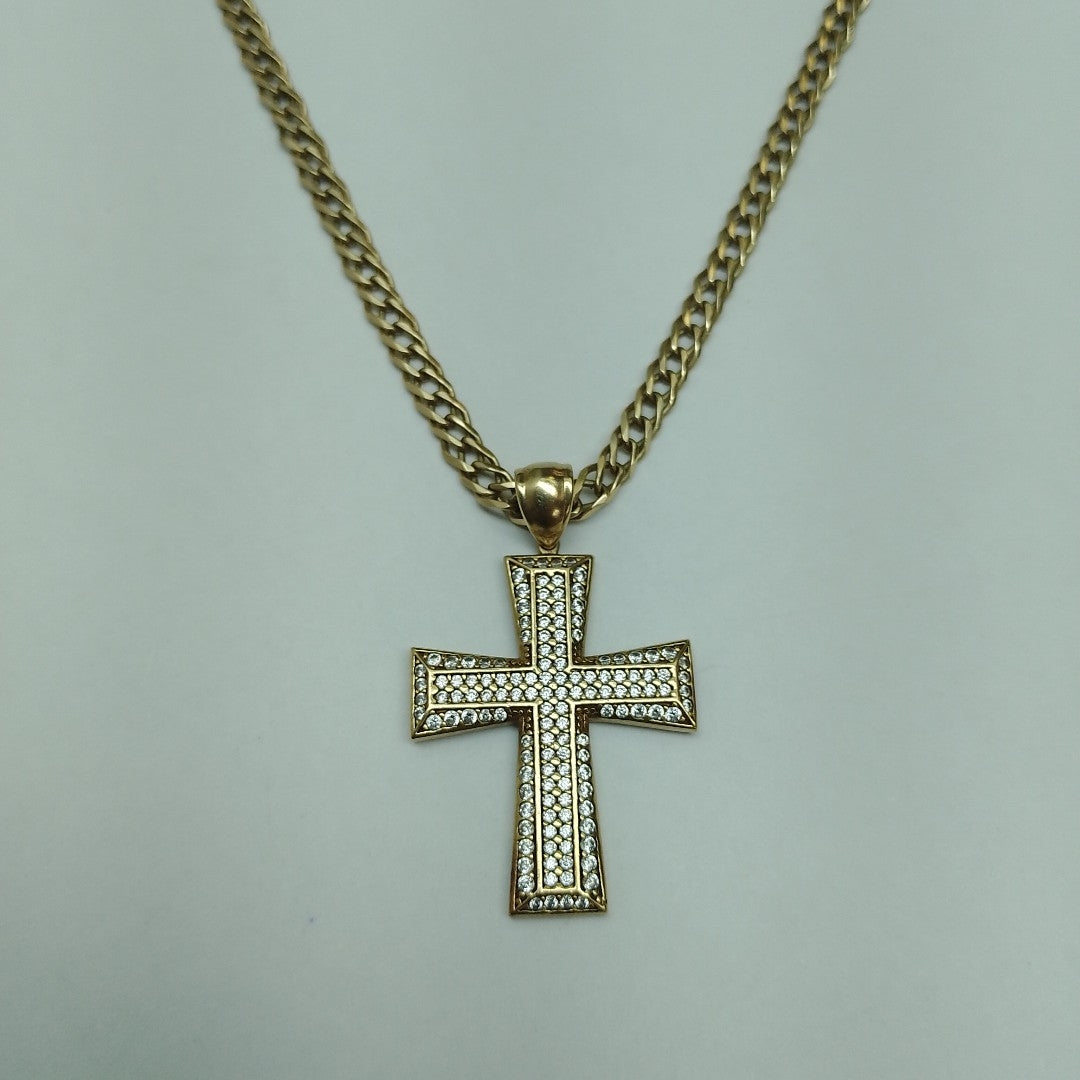 CADENA, CRUZ, DIJE ORO 8 K 20.5 GRMS (SEMINUEVO)