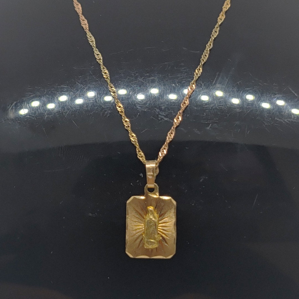 CADENA, MEDALLA RELIGIOSA ORO, ORO COMBINADO 8 K 2.8 GRMS (SEMINUEVO)