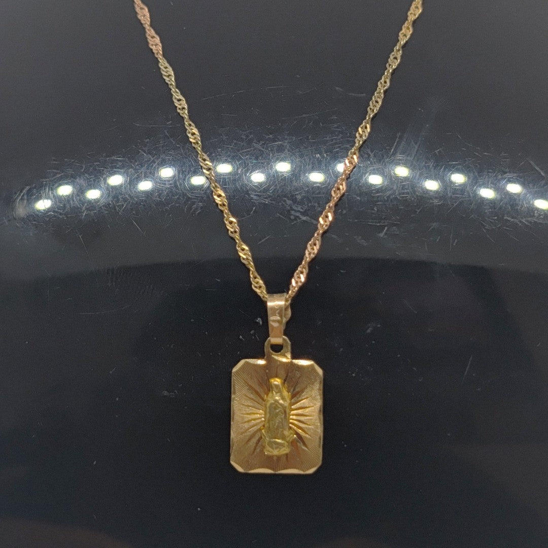 CADENA, MEDALLA RELIGIOSA ORO, ORO COMBINADO 8 K 2.8 GRMS (SEMINUEVO)