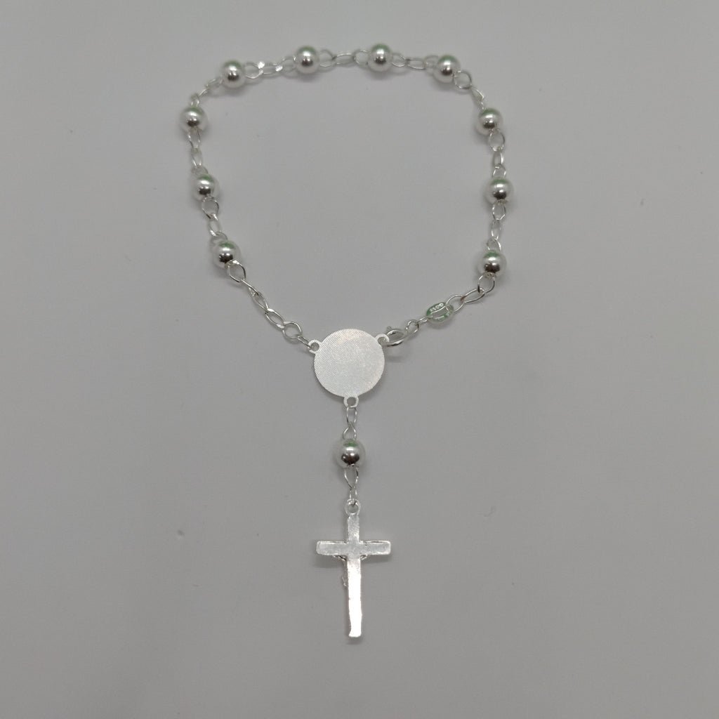PULSERA TIPO ROSARIO PLATA .925 18 CM 4.12 GR (NUEVO)