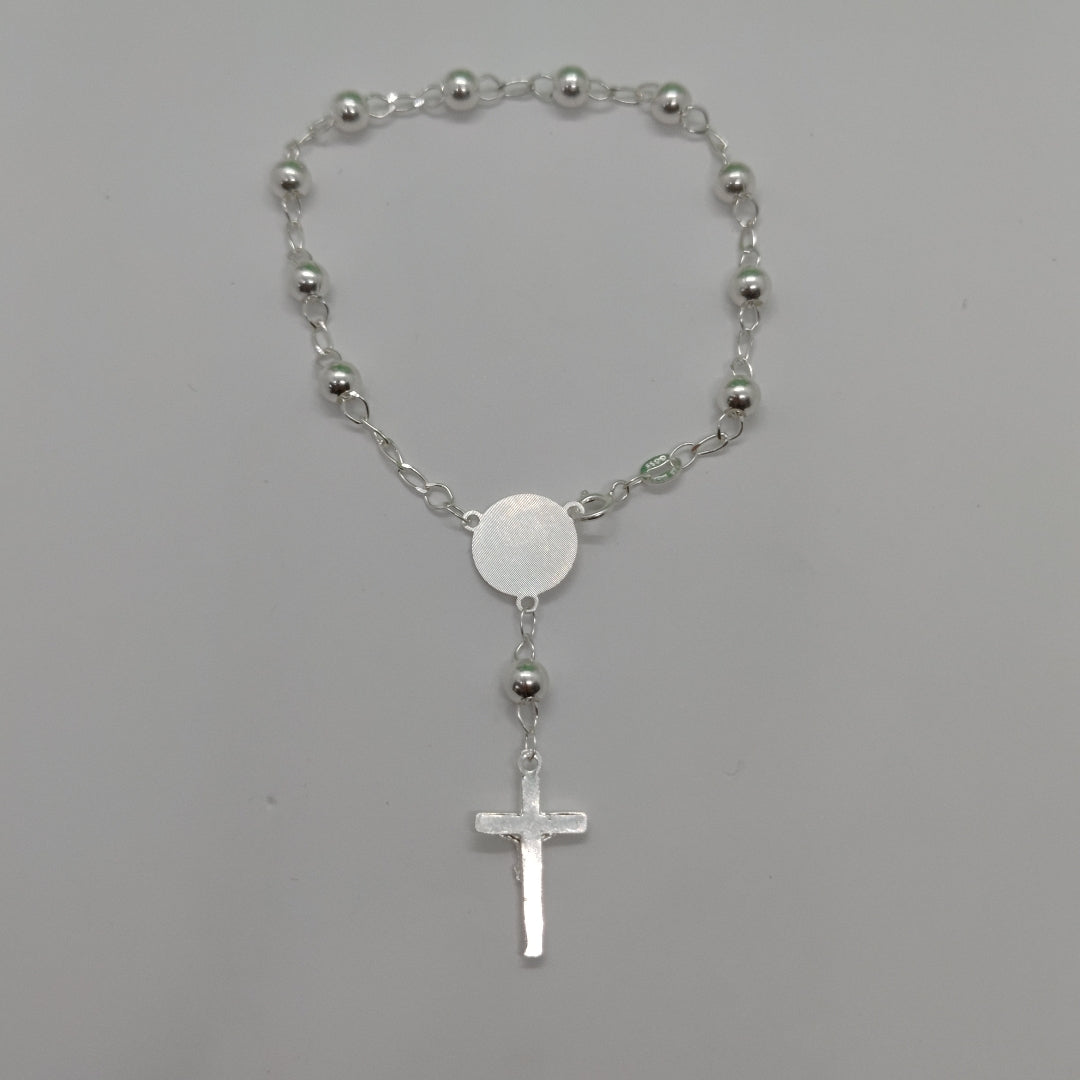 PULSERA TIPO ROSARIO PLATA .925 18 CM 4.12 GR (NUEVO)
