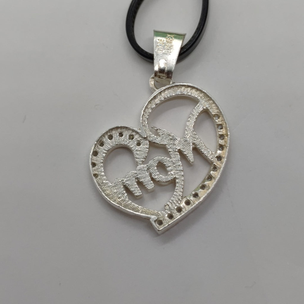 DIJE CORAZON C/CIRCONIAS PLATA .925 3.1 GR (NUEVO)
