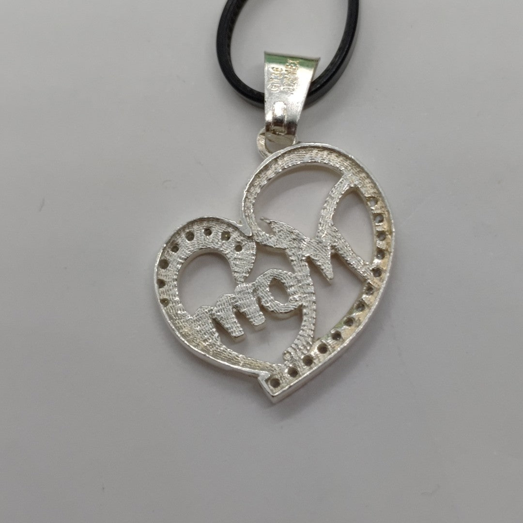 DIJE CORAZON C/CIRCONIAS PLATA .925 3.1 GR (NUEVO)
