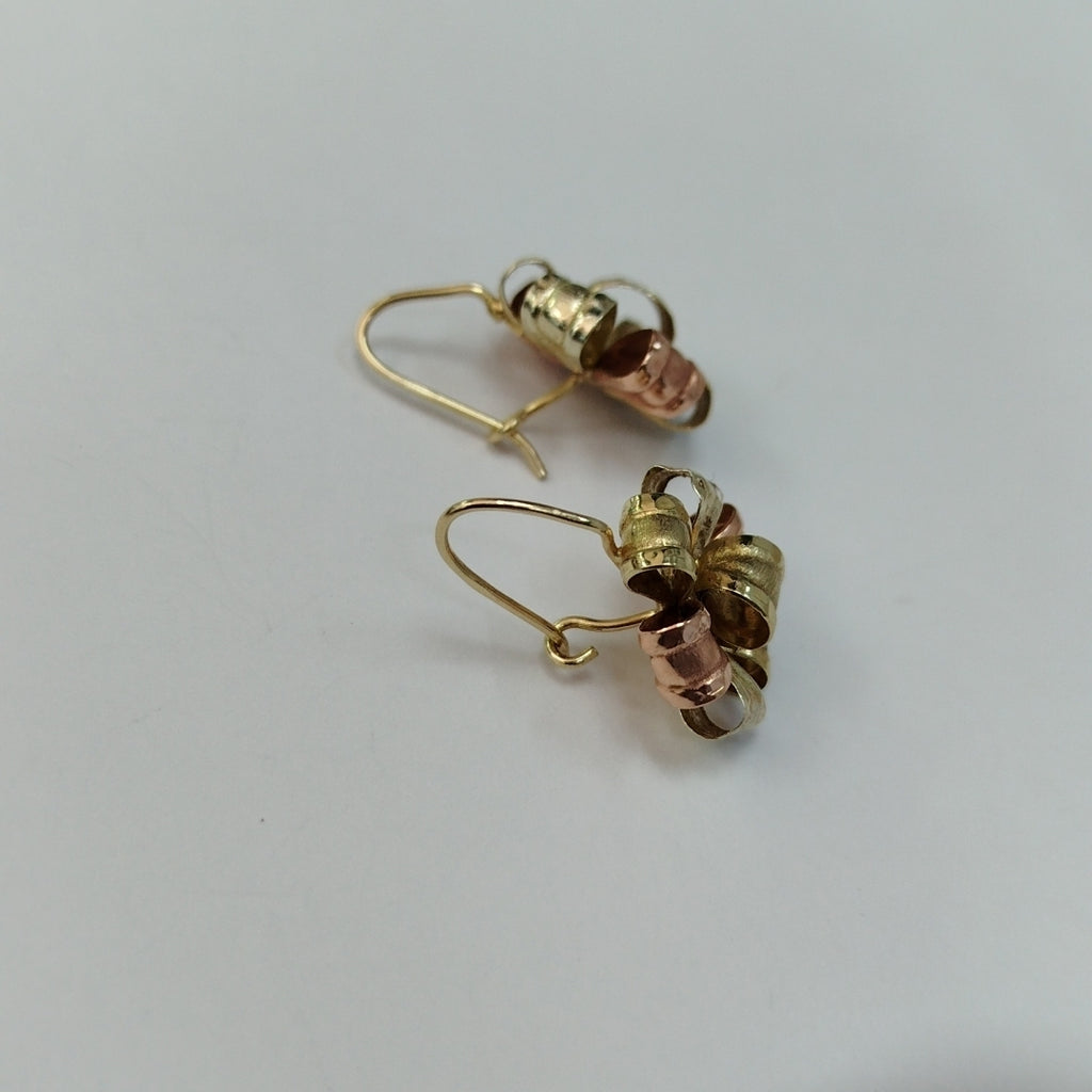 ARETES PAR ORO, ORO COMBINADO 14 K 2.6 GRMS (SEMINUEVO)