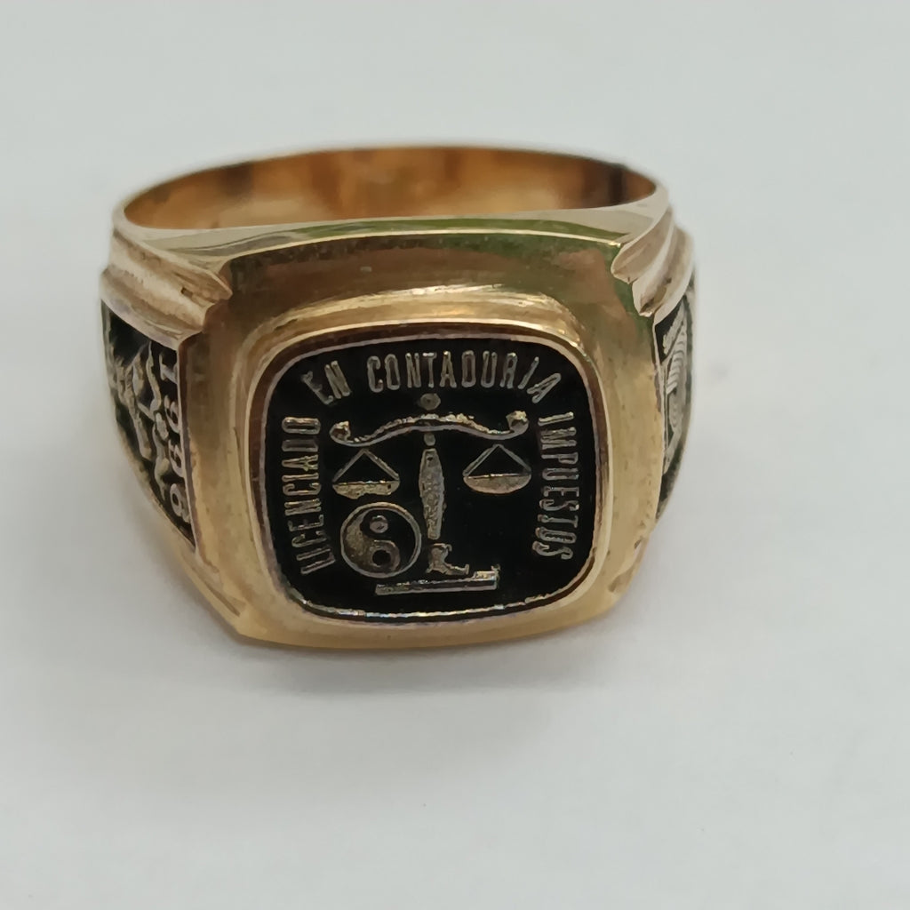 ANILLO DE GRADUACIÓN ORO 14 K 11.9 GRMS (SEMINUEVO)