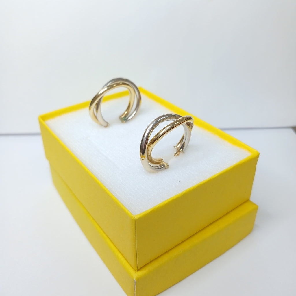 ARRACADAS PAR ORO, ORO BLANCO 14 K 3 GRMS (SEMINUEVO)