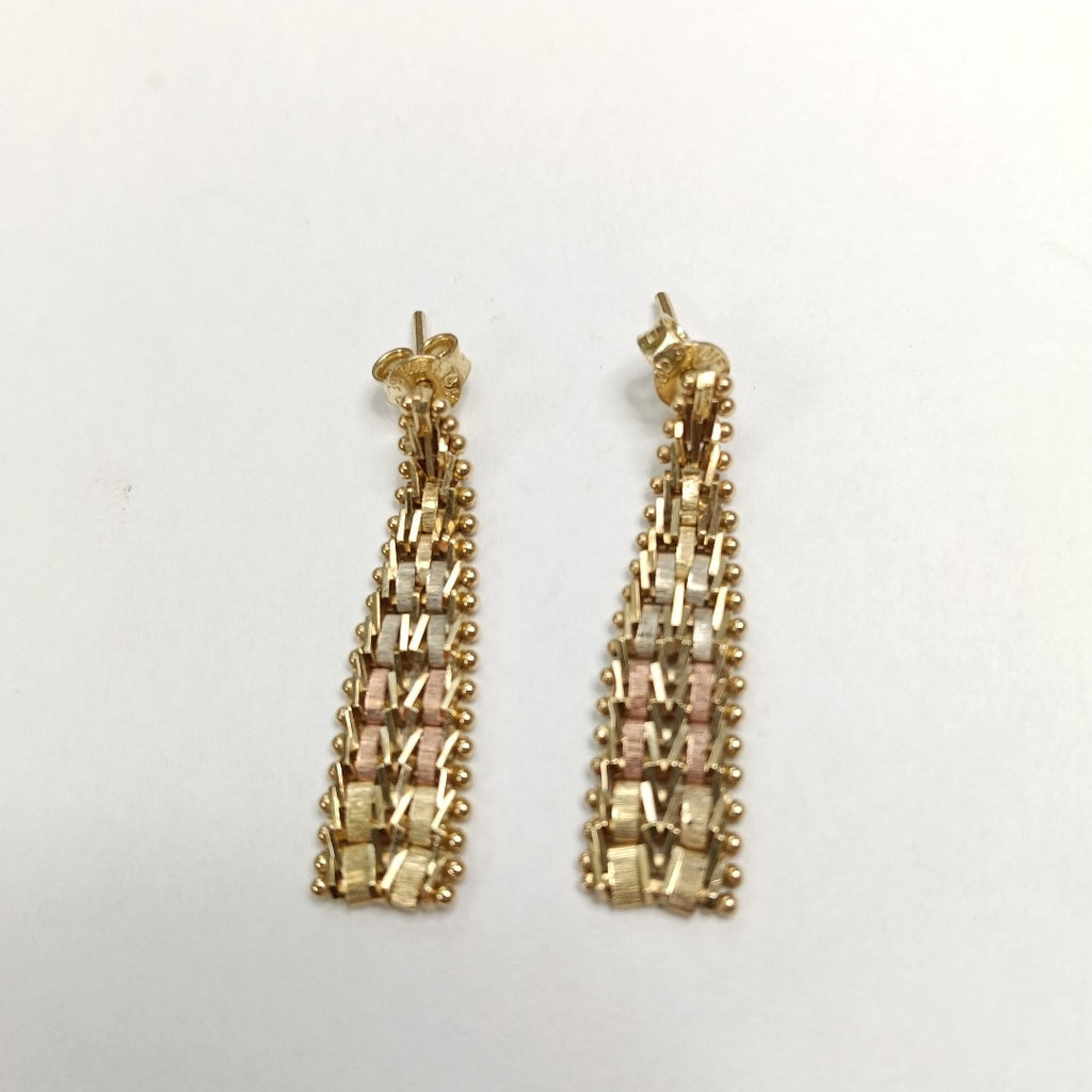 ARETES PAR ORO,ORO COMBINADO 14 K 4,10 GRMS (SEMINUEVO)