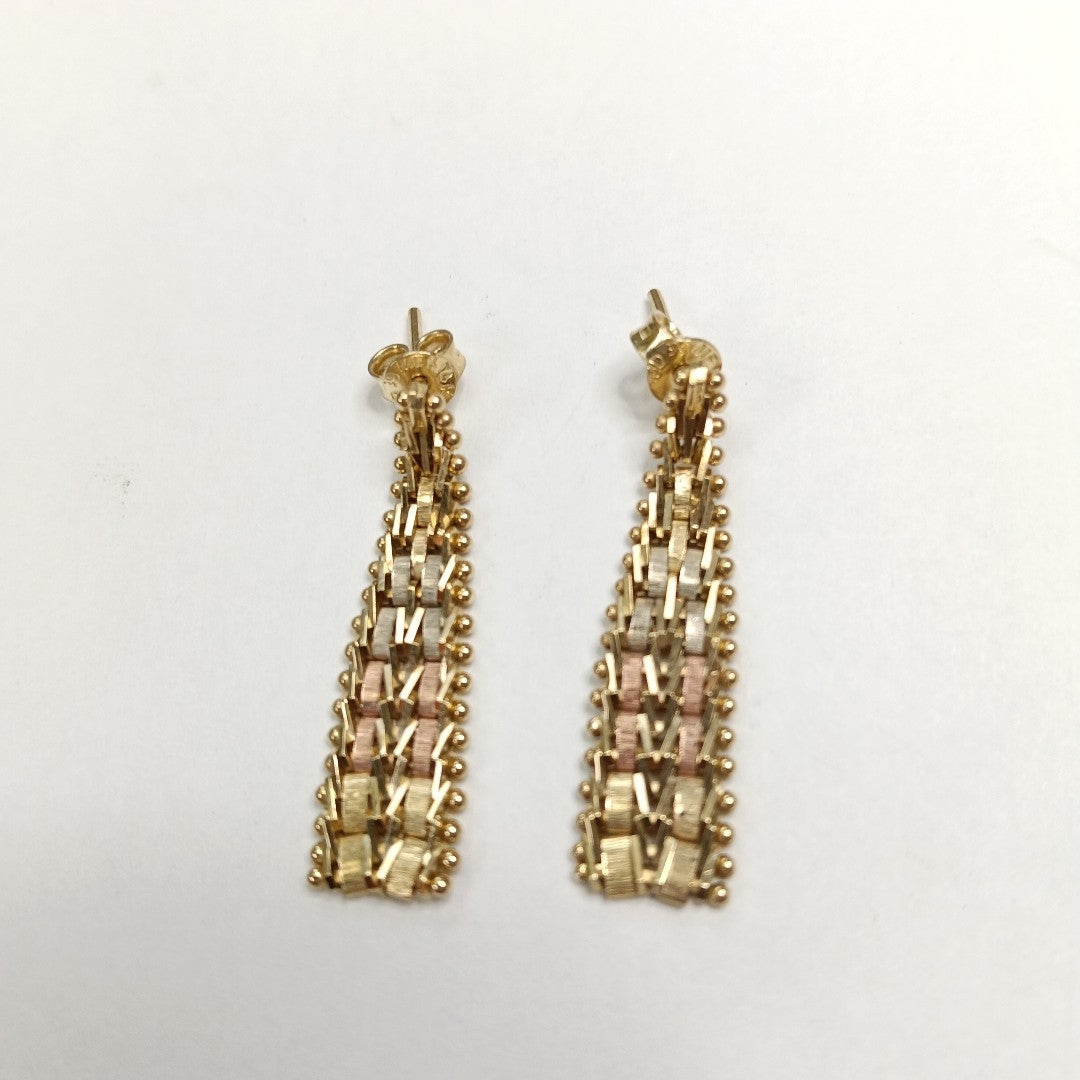 ARETES PAR ORO,ORO COMBINADO 14 K 4,10 GRMS (SEMINUEVO)