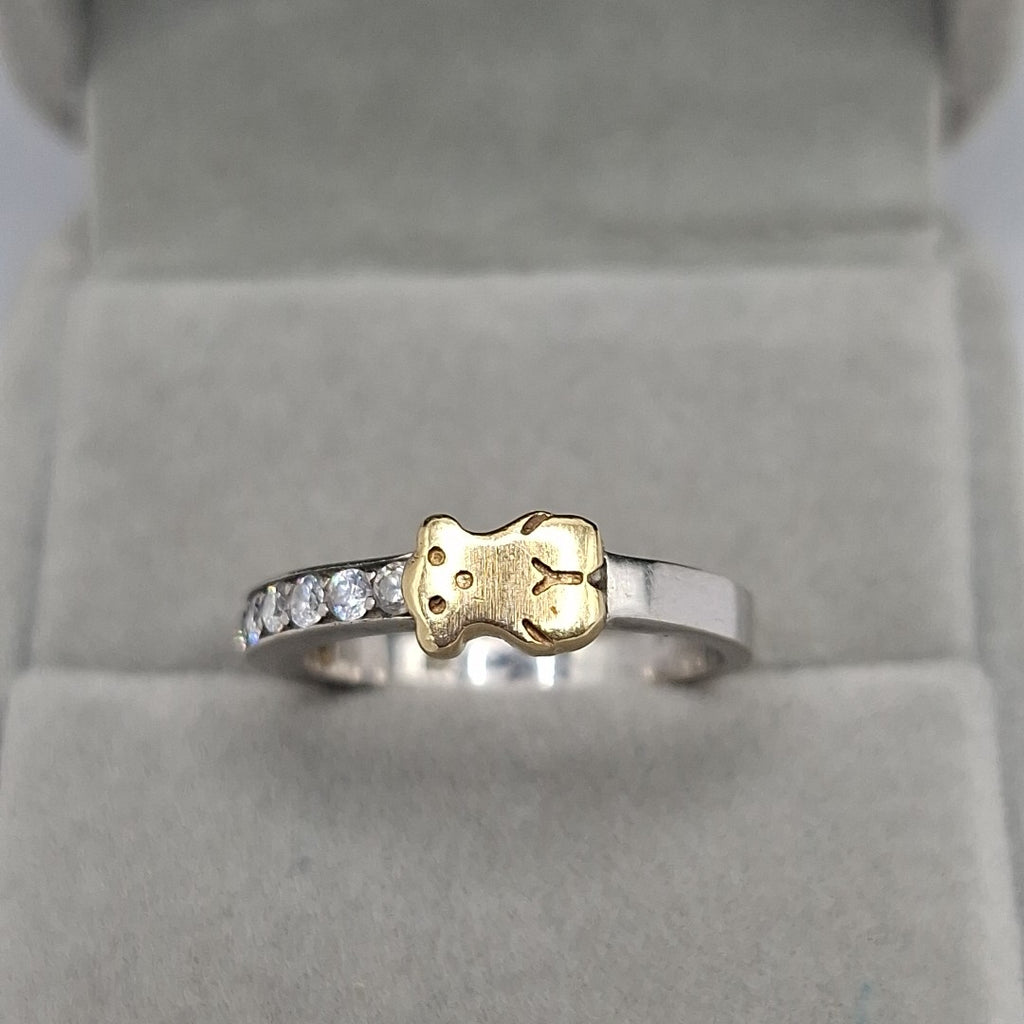 ANILLO ORO, ORO BLANCO 14 K 3.9 GRMS (SEMINUEVO)