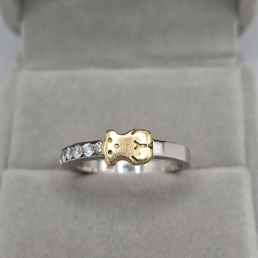 ANILLO ORO, ORO BLANCO 14 K 3.9 GRMS (SEMINUEVO)