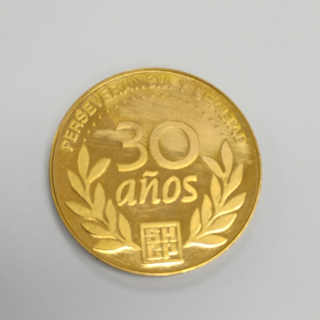 MEDALLA CONMEMORATIVA ORO 18 K 17 GRMS (SEMINUEVO)