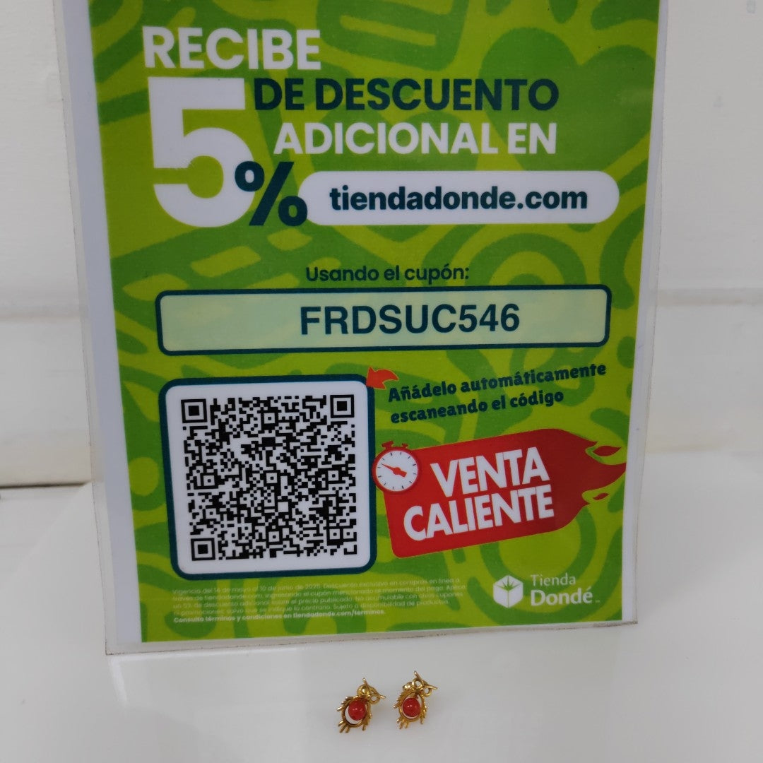 ARETES PAR ORO 14 K 1 GRMS (SEMINUEVO)