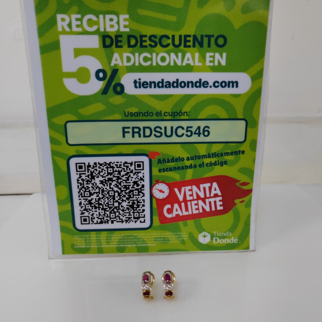 ARETES PAR ORO 14 K 4.5 GRMS (SEMINUEVO)