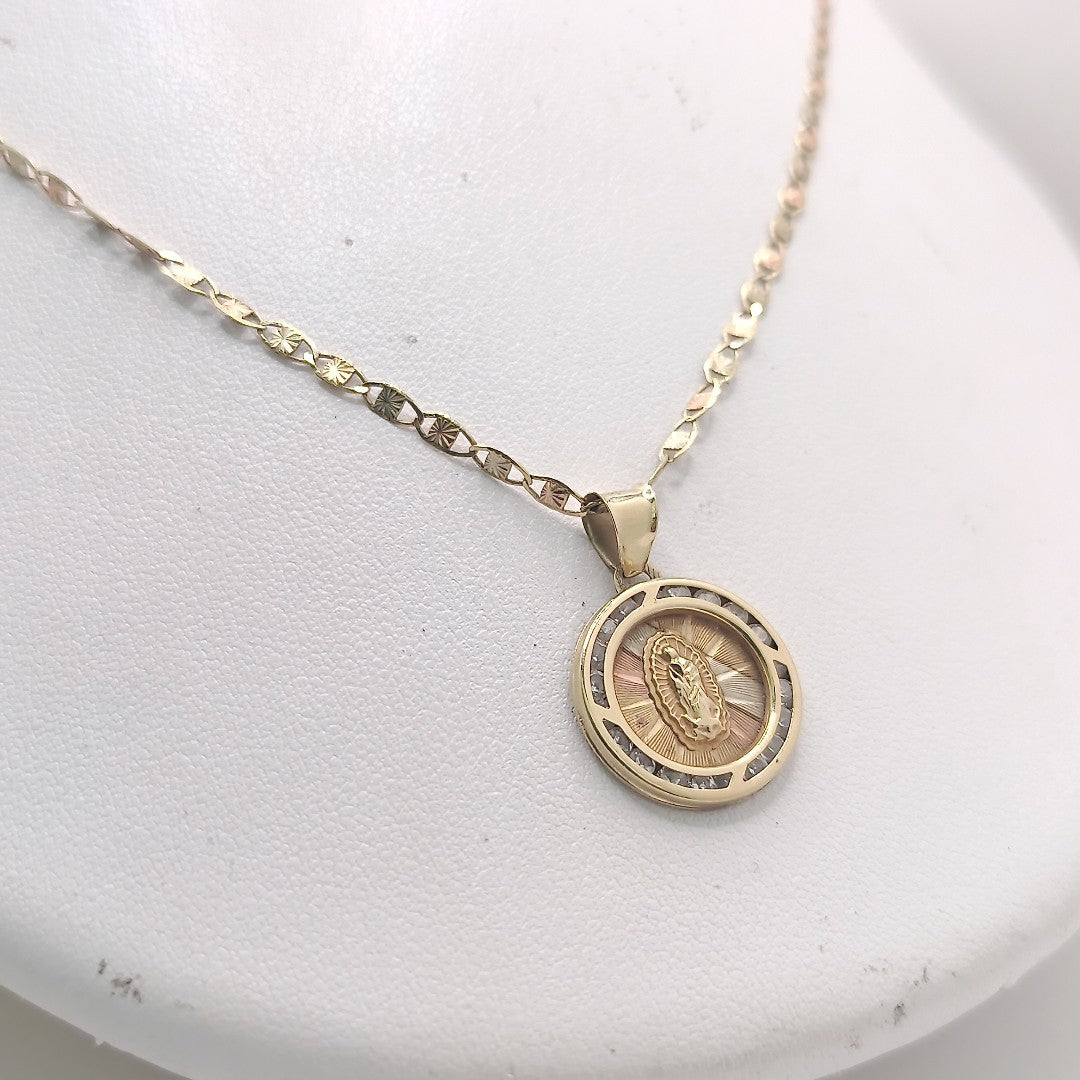 CADENA, MEDALLA RELIGIOSA ORO 10 K 3.6 GRMS (SEMINUEVO)