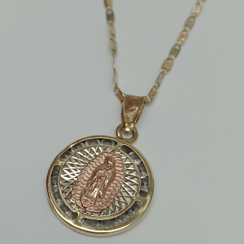 CADENA, MEDALLA RELIGIOSA ORO 10 K 2.9 GRMS (SEMINUEVO)