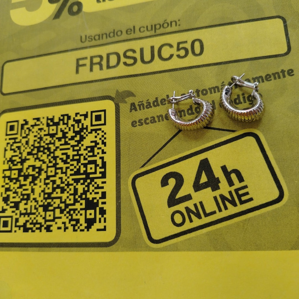 ARRACADAS PAR ORO BLANCO 14 K 5.4 GRMS (SEMINUEVO)