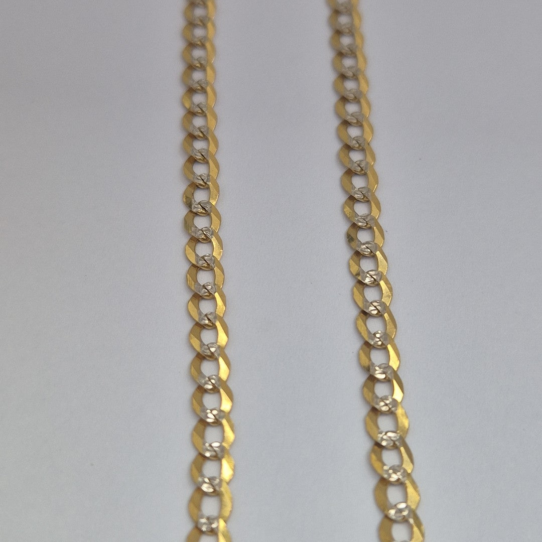 CADENAS BARBADA DIAMANTADA ORO 14K 60 CM 9.5 GR (NUEVO)