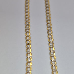 CADENAS BARBADA DIAMANTADA ORO 14K 60 CM 9.5 GR (NUEVO)