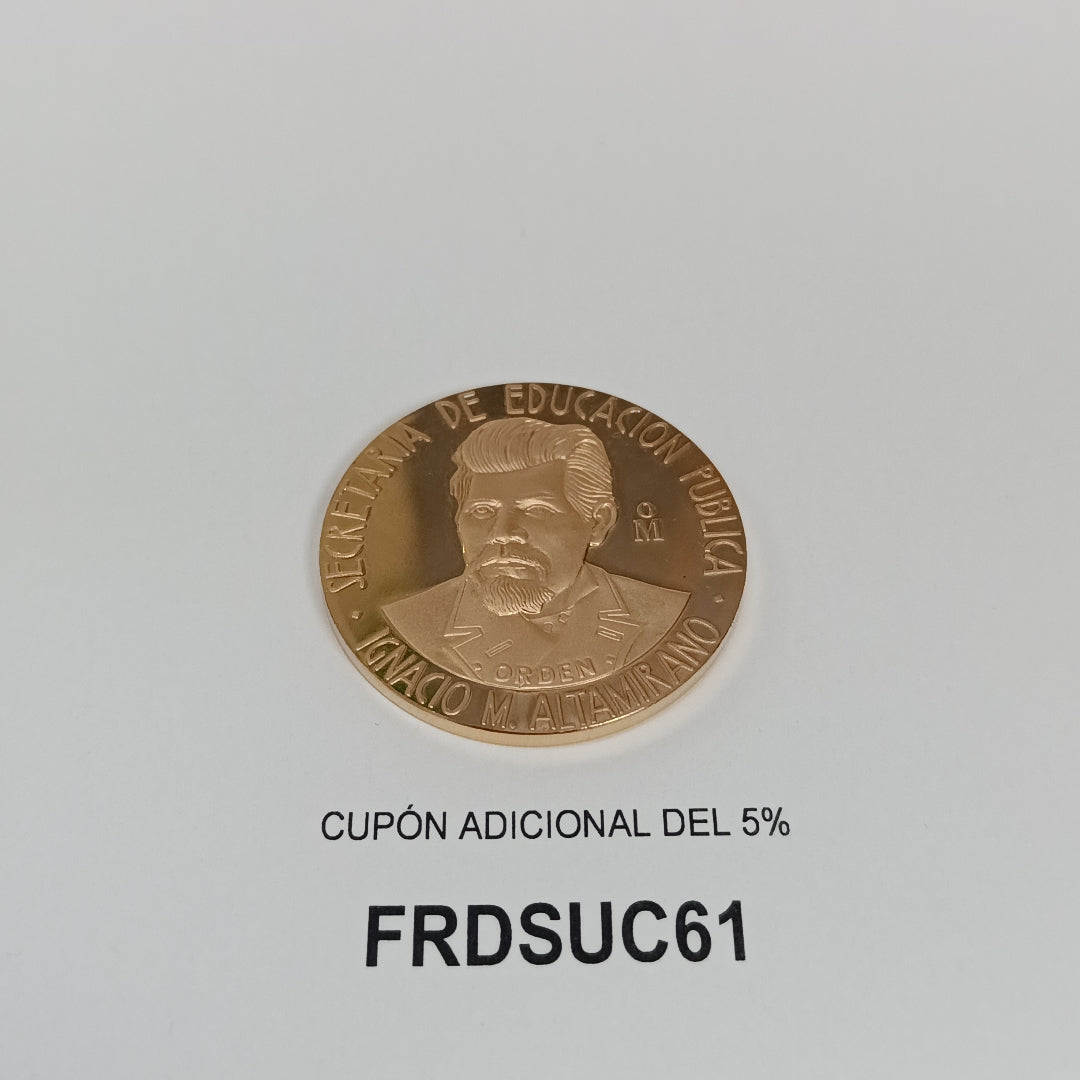 MEDALLA CONMEMORATIVA ORO 21 K 41,90 GRMS (SEMINUEVO)