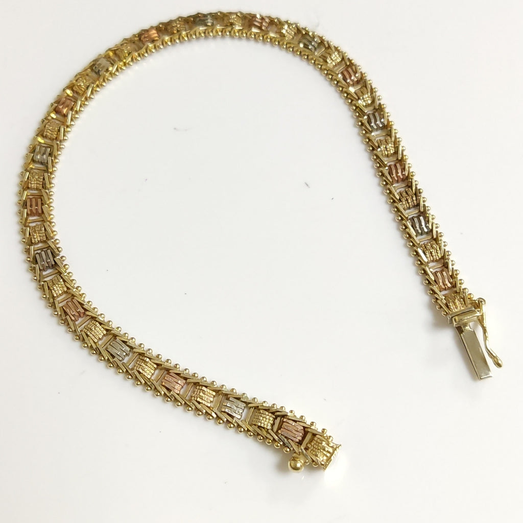 PULSERA ORO, ORO COMBINADO 14 K 10.1 GRMS (SEMINUEVO)