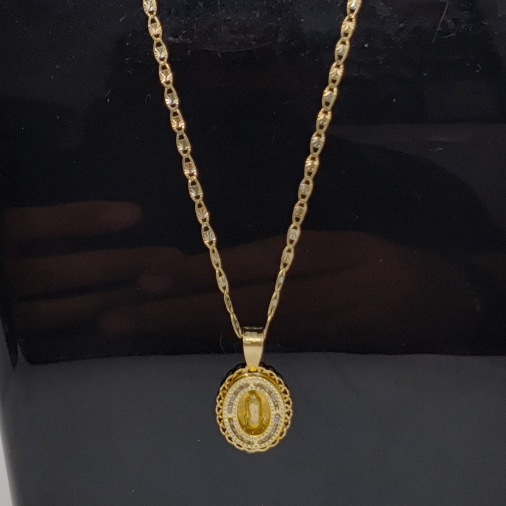 CADENA, MEDALLA RELIGIOSA ORO, ORO COMBINADO 10 K 1.9 GRMS (SEMINUEVO)