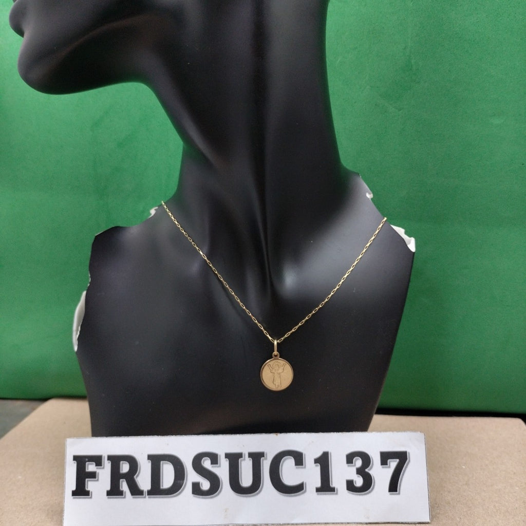 CADENA, MEDALLA RELIGIOSA ORO 10 K 1.6 GRMS (SEMINUEVO)